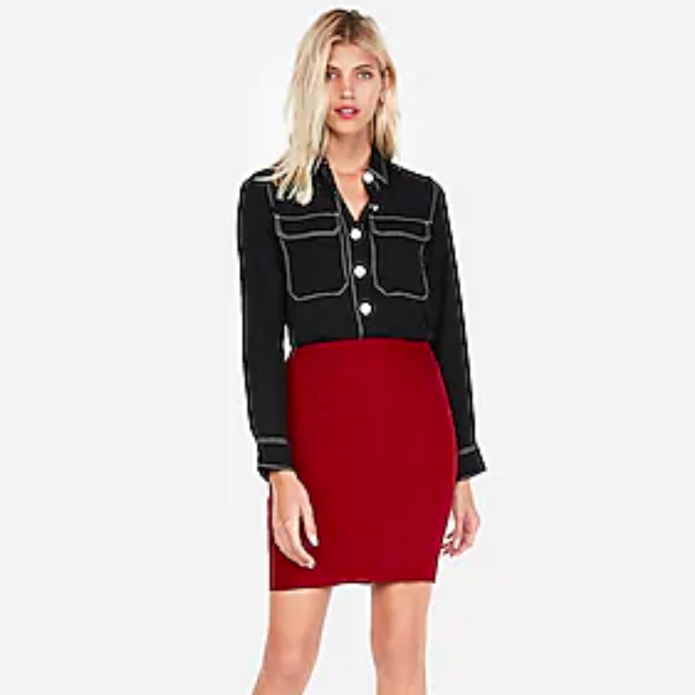 NWT Cranberry High Waisted Pencil Skirt